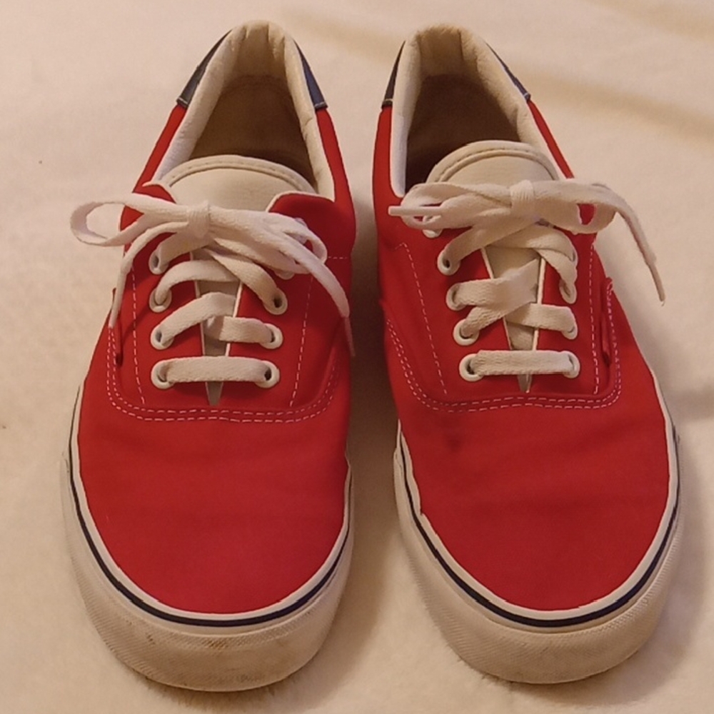 Vans Red Canvas Sneakers,  Mens 11